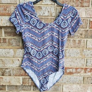 [No Comment] Printed Blue Unitard